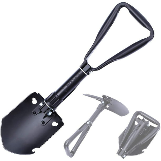 Military Folding Camping Shovel?High Carbon Steel Entrenching Tool Tri-fold